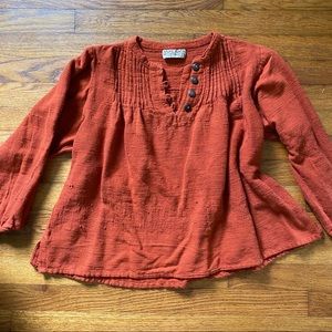 AMAZING INDIAN COTTON GAUZE TUNIC - SMALL - RUST